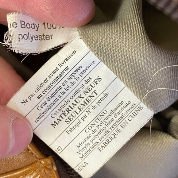 Brown Tan Faux Leather Shoulder Bag Purse Laptop Tablet Pouch Pockets Vinyl Zip - Picture 11 of 15